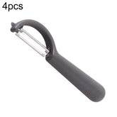 4äøŖäøå Stainless Steel Round Handle Peeler Sugar Cane Scraper  Fruit Plane, 4 PCS Apple Peeler Knife (Dark Gery), 4 PCS Apple Peeler Knife (Green), 4 PCS Apple Peeler Knife (White), 4 PCS Apple Peeler Knife (Light Gery), 4 PCS Apple Peeler Knife (Black)